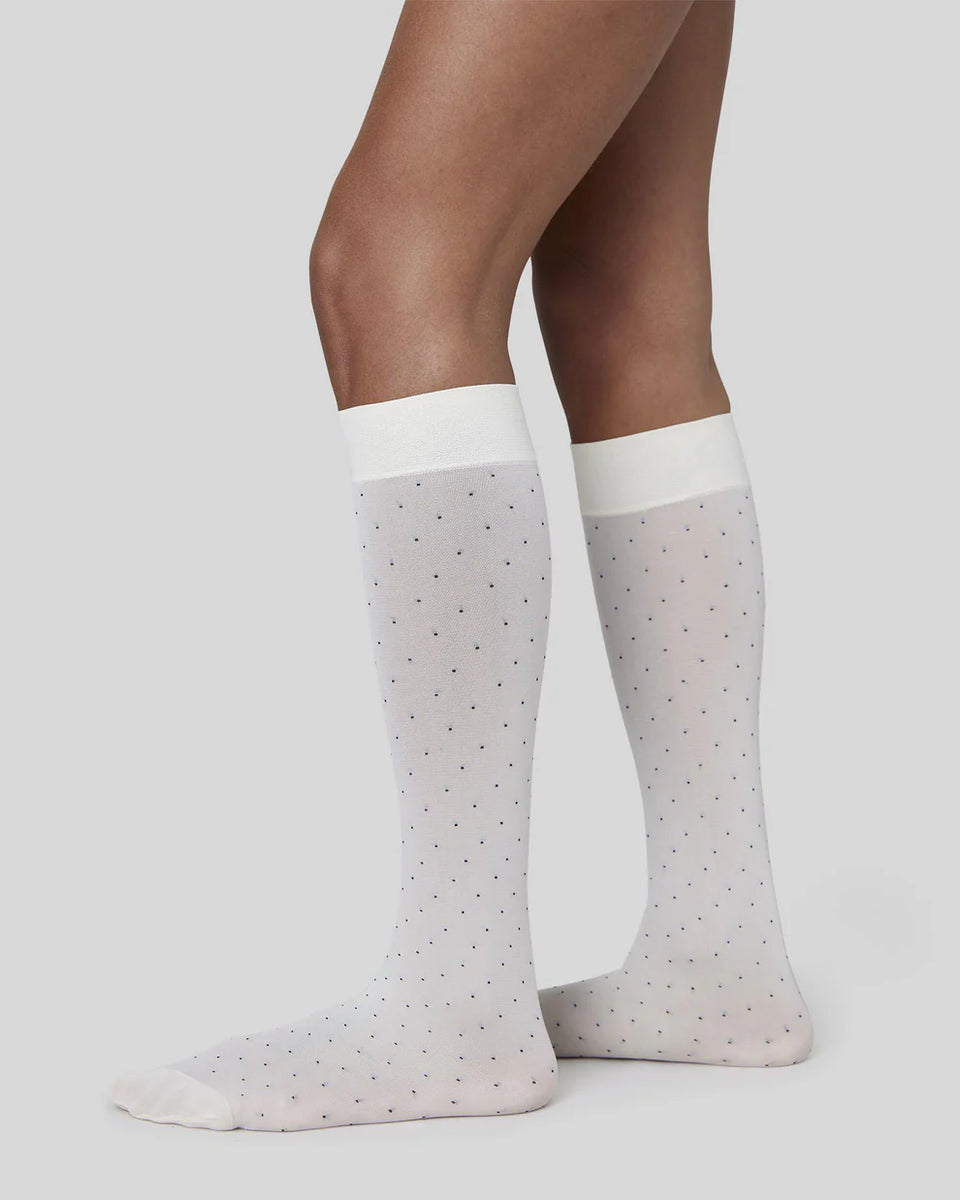 Swedish Stockings Eira Petite Dots Knee-Highs in Black main image 1