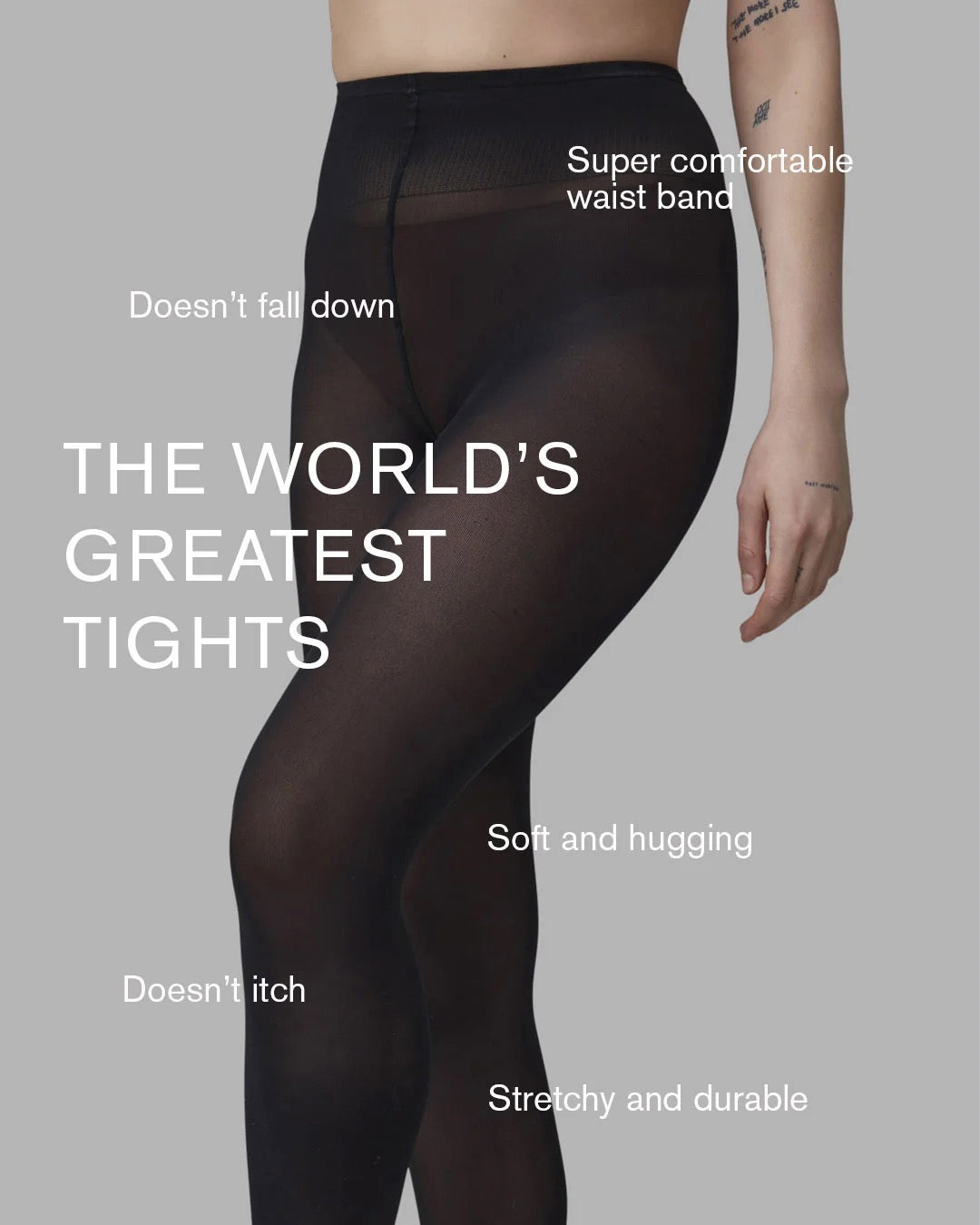 Swedish Stockings - Olivia Premium 60 Denier Tights - Nearly Black